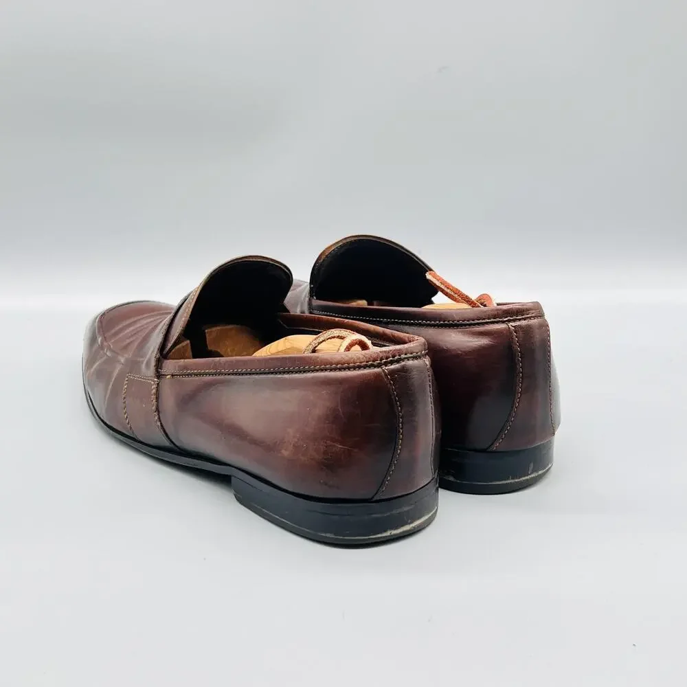 To Boot New York Shoes Mens 11 Brown Leather Adam Derrick Penny Loafers Dress